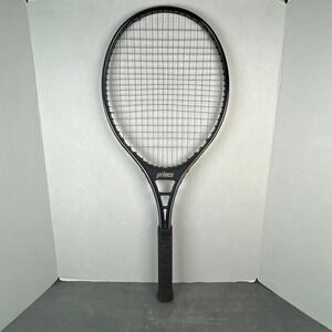 Vintage 1979 Prince Pro Black with Gold Trim Tennis Racquet 4 -3/8" Brown‎ Grip